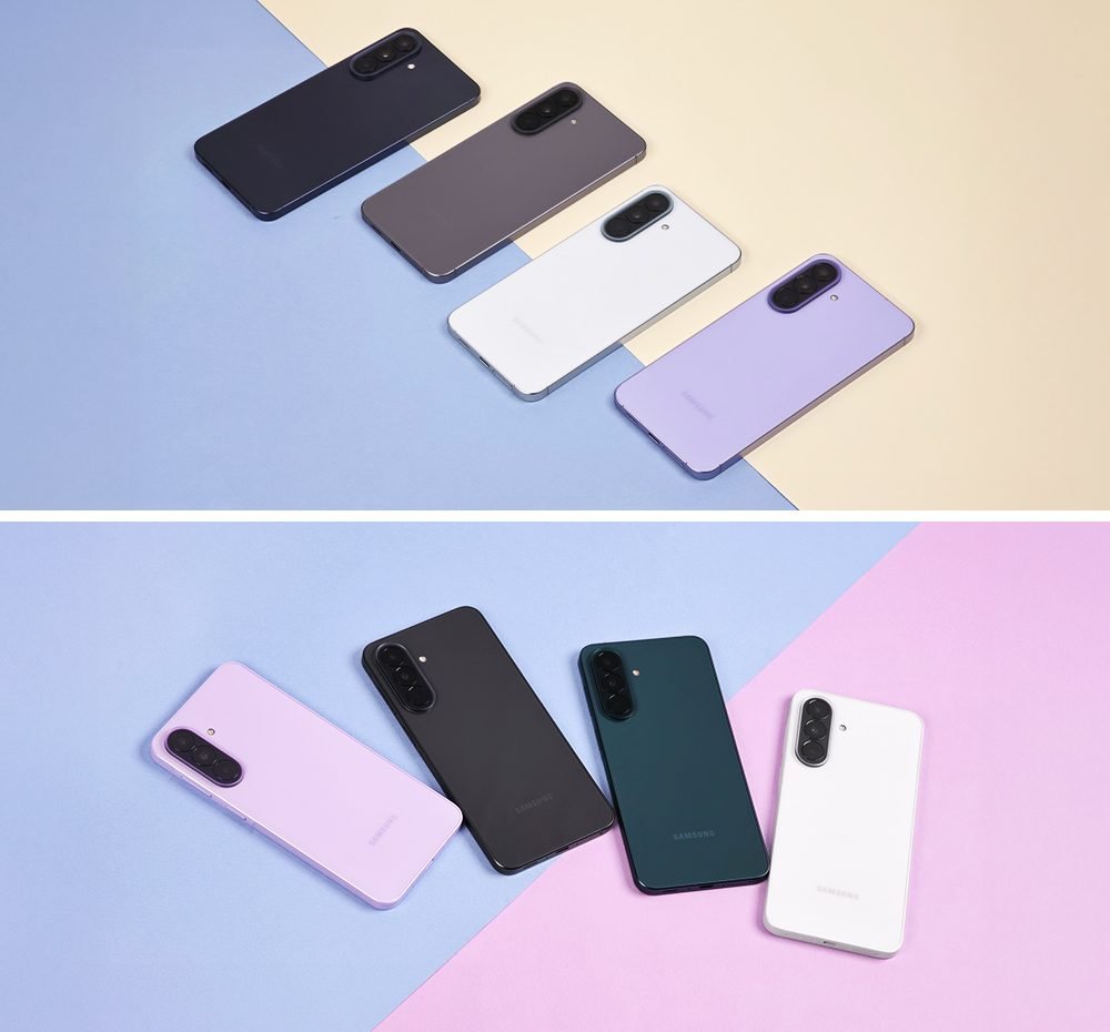 Traseiras do Galaxy A37 5G nas cores oficiais da Samsung